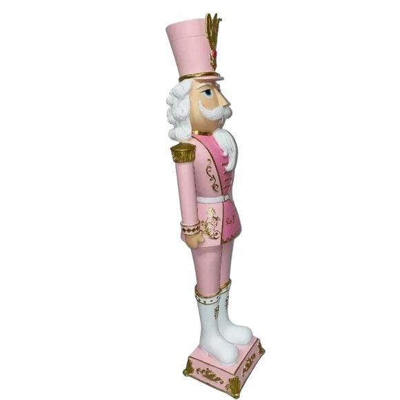 Christmas Pink Pastel 27" Colonel NUTCRACKER Icing Gold Elegant Soldier Large - Picture 9 of 9